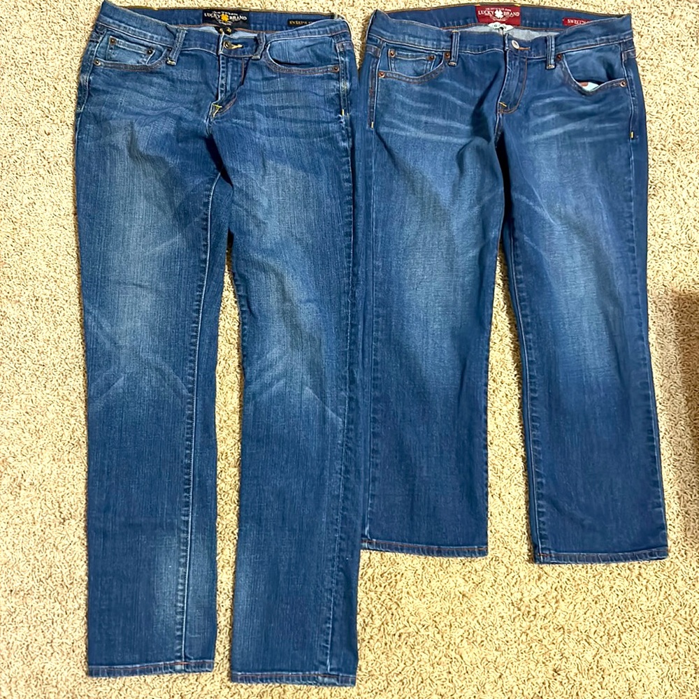 Lot of 2🍀LUCKY BRAND 💙VTG JEANS☘️1 SWEET’N STRAIGHT & 1 SWEET’N CROP🌻Sz 6/28 - Picture 3 of 14